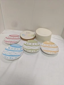 Set of 4 Pottery Barn Assorted Easter Egg Plates with Box 7 1/2"Tx6 1/2"W - Picture 1 of 10