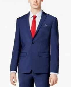 Bar Iii Men's Double Vented Blue Grey Active Stretch Slim Fit Jacket Size 42L - Picture 1 of 12