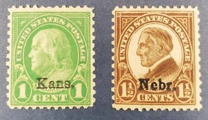 US Scott # 658 & 670 1929 MH Kansas Nebraska Overprinted Mint Hinged - Picture 1 of 2