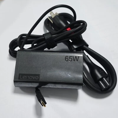 Cargador Adaptador Original OEM 65W USB C Tipo C Lenovo ADLX65YSCC3A Nuevo Delgado Redondo Foto 1 de 4