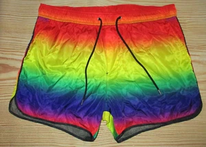 MENS H&M RAINBOW DRAWSTRING LINED SWIM BOARD SHORTS SIZE M - Picture 1 of 3