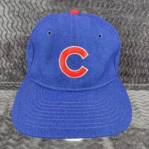 Vintage Chicago Cubs Hat Cap Fitted 7 1/8 Blue 90s Sports Specialties Wool MLB - Picture 1 of 10