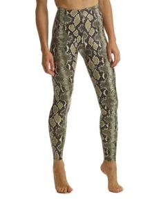NWT $118 Commando Womens Faux Leather High-Waisted Leggings Pants Olive Snake XS - Picture 1 of 8