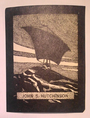John S. Hutchinson - Ex Libris Bookplate - 1920s Foto 1 de 2