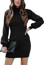 Women Turtleneck Long Sleeve Knit Stretchable Elasticity Slim Sweater Bodycon Mi