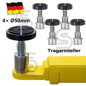 4x Ø50mm Gummiteller Drehteller Tragarmteller für Hebebühne Ausdrehbar Aufnahme - Bild 1 von 11