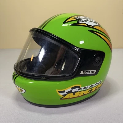 Casco de moto de nieve Arctic Cat Team Arctic 1998 de colección - cara completa - verde - mediano Foto 1 de 4