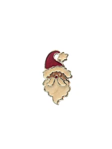 Vintage Santa Claus Enamel Christmas Brooch Pin Signed By Designer TC - Picture 1 of 4