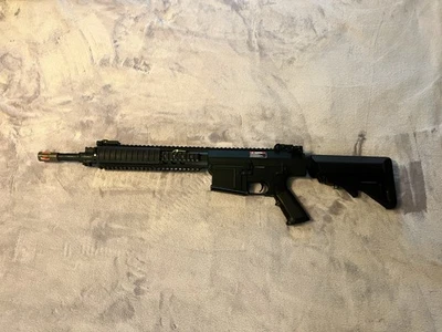 A&K Full Metal SR-25 Airsoft AEG Rifle - Black Airsoft Gun with Magazine - Image 1 of 2