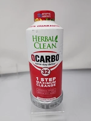 Suplemento máximo de desintoxicación Herbal Clean QCarbo32 el mismo día 32 oz tropical 4/26 Foto 1 de 4