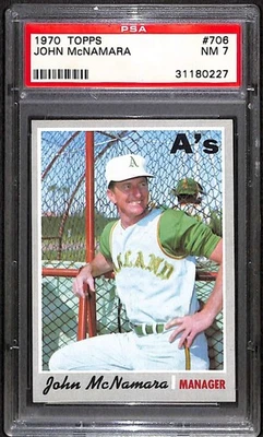 1970 Topps #706 John McNamara MG RC PSA 7 NM C11031 - Image 1 of 3