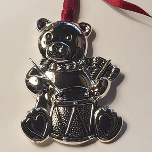 Vintage Gorham Teddy Bear Drummer Christmas Ornament Silverplated O2522 - Picture 1 of 3