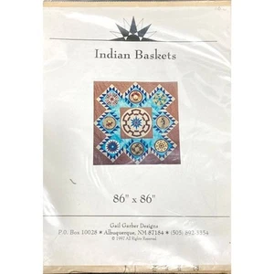 Indian Baskets Applique & Pieced Quilt Pattern 86" X 86" by Gail Garber - Picture 1 of 3
