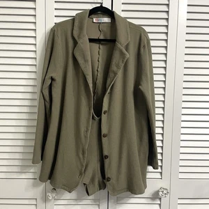 Free People FP Beach Lizzie Blazer Romper Knit Olive Green One Piece Womens M - Picture 1 of 15