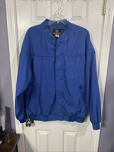Haband Mens XL Blue Zip-Up Bomber Jacket W/Zip Pockets! - Picture 1 of 7