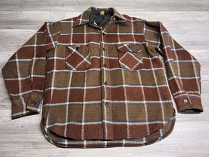 ¿Lana JC Penney vintage años 70? Camisa chaqueta de franela para hombre talla grande a cuadros - Imagen 1 de 7