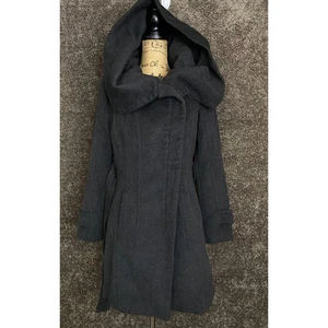 Cappotto donna Zara Basic grigio antracite con cintura e cappuccio taglia media - Foto 1 di 12