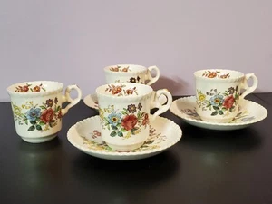 Rare Copeland Spode Romney England Damitasse Cup & Saucer Set Floral - Picture 1 of 6