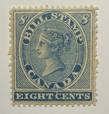 Canada #FB8 (Van Dam)1864 8c blue First series Bill Stamp MLH/VF; $15 CV(can.) - Image 1 of 3