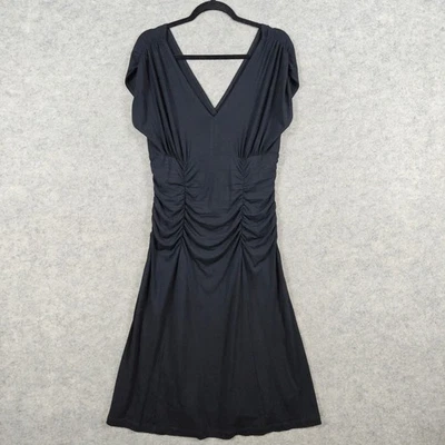 Vestido Cabi Negro Tejido Midi Estilo 108 Talla XL Cuello en V Acanalado Iglesia Boda Oficina Foto 1 de 4