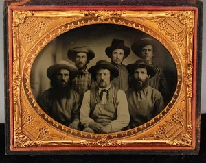 Antiker großer Ambrotyp Kansas Regulator Gang Bürgerkrieg militante Abolitionisten - Bild 1 von 11