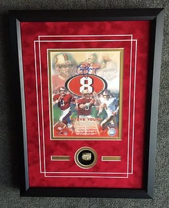 Steve Young S.F. 49ers Framed 8x10 Stat Photo Commemorative w Replica Ring - Picture 1 of 1