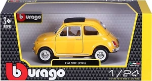 Burago 22098Y Jaune Fiat 500F 1965 1/24th Echelle Modèle Moulé Ouvrables Portes - Imagen 1 de 13