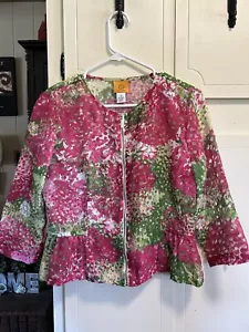 Women’s Ruby Rd. Semi-Sheer Zipper Floral Jacket-10 - Picture 1 of 7