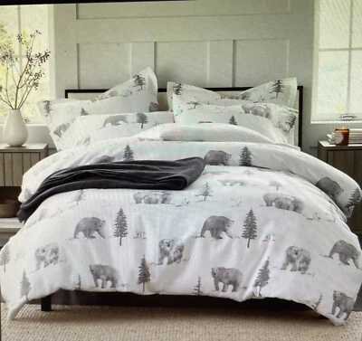 NEW Company Store BEAR TRACKS Flannel Sheet Set Queen 6 Pc Set - Image 1 of 4