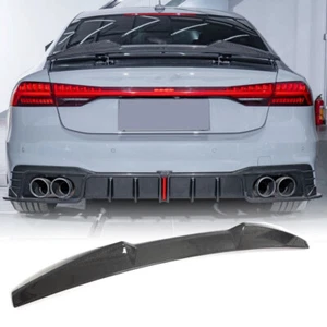 For Audi A7 Sline S7 RS7 C8 19-22 Carbon & Gloss Black &Matte Rear Trunk Spoiler - Picture 1 of 15