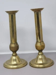 Vintage Messing verstellbare Kerzenständer Paar Messing & Kupfer Kastilisch - Bild 1 von 10