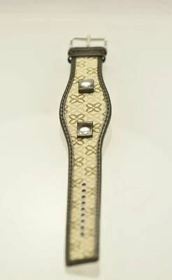 Reliquia Marrón Oscuro con Lona Vainilla/Cuero Repuesto Puño Ancho Correa de Reloj 10mm Foto 1 de 2