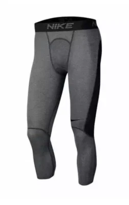 Nike Pro Gray Black 3/4 Base Layer Tights Men's Small CJ4823-084 Dri-Fit New - Image 1 of 4