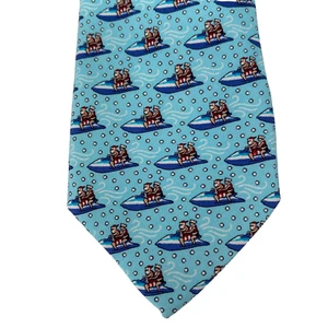 NEW Vineyard Vines Jetskiing Santa Island Paradise Boys Tie Silk Xmas Holiday - Picture 1 of 4