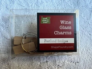 Urlaub Weinglas Charms Portland Oregon Brücken, Holz, handgefertigt in Oregon - Bild 1 von 4