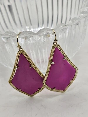 Kendra Scott Magenta Alexander Earrings Pink Dust Bag - Image 1 of 4