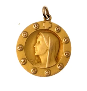 "Antiguo Colgante Mary Dije Dije Dije Colgante Vintage Lleno de Oro 10k Medalla Balfour - Imagen 1 de 3