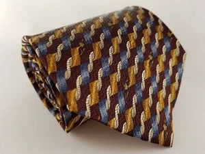 Robert Talbott Omaggio 55L burgunderrot & gold geometrische Seidenkrawatte USA - Bild 1 von 5