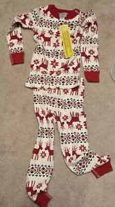 NWT Hanna Andersson Organic Holiday Reindeer Long John Pajamas Size 4 (100 cm) - Picture 1 of 3