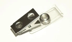 10 ID Badge Clips - Clear Vinyl Strap - Badge Holders "FREE SHIPPING" - Picture 1 of 1