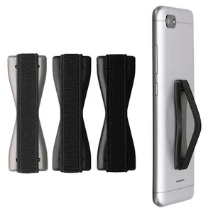 Lot de 3x Poignées Sangles Doigts Smartphone Téléphone - Noir Gris Foncé - Photo 1/8