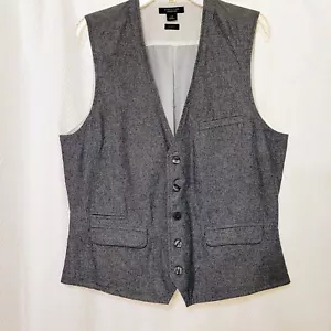 Structure Collection Cotton Chambray Button Front Vest Men's Large Slim Fit - Picture 1 of 4