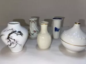 Mini Bud Vases Flower Ceramic Porcelain Mixed Lot of 5 Holland France Langenthal - Picture 1 of 17