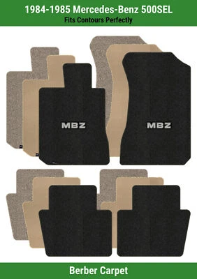 Alfombrillas delanteras y traseras Lloyd Berber para Mercedes-Benz 500SEL 84-85 con apliques MBZ Foto 1 de 4