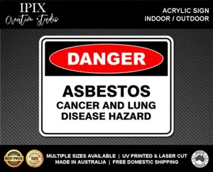 ASBESTOS CANCER AND LUNG DISEASE HAZRD - DANGER - ACRYLIC SIGN | HEALTH & SAFETY - Picture 1 of 6