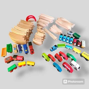 Melissa & Doug, Brio, Thomas Wooden Train Tracks Huge Lot-120+ Tracks/25 Trains - Picture 1 of 12