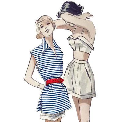 Vintage 1950s Pattern – Four Piece Beach Set Ensemble - Bust=36” (91.4cm) - Image 1 of 3