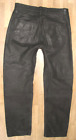 " THEO WORMLAND " Men's Leather Jeans/Nubuk- Pants IN Black Approx. W33 "/ L31