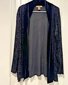 Notations Cardigan Women Black Floral Velvet Burnt Out Semi-sheer Sz XL - Picture 1 of 8