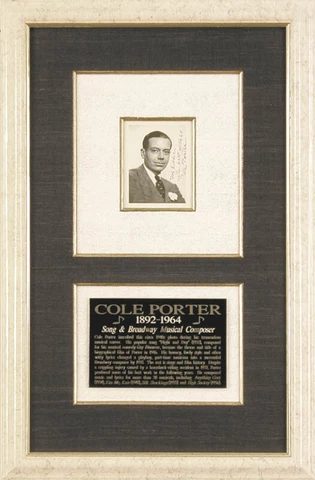 COLE PORTER - INSCRIBED PHOTOGRAPH SIGNED Cover
